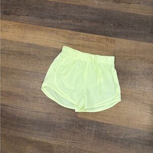 Nike Women's Light Yellow Athletic Shorts